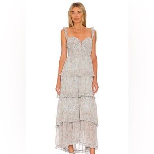 ASTR midsummer tiered floral maxi dress